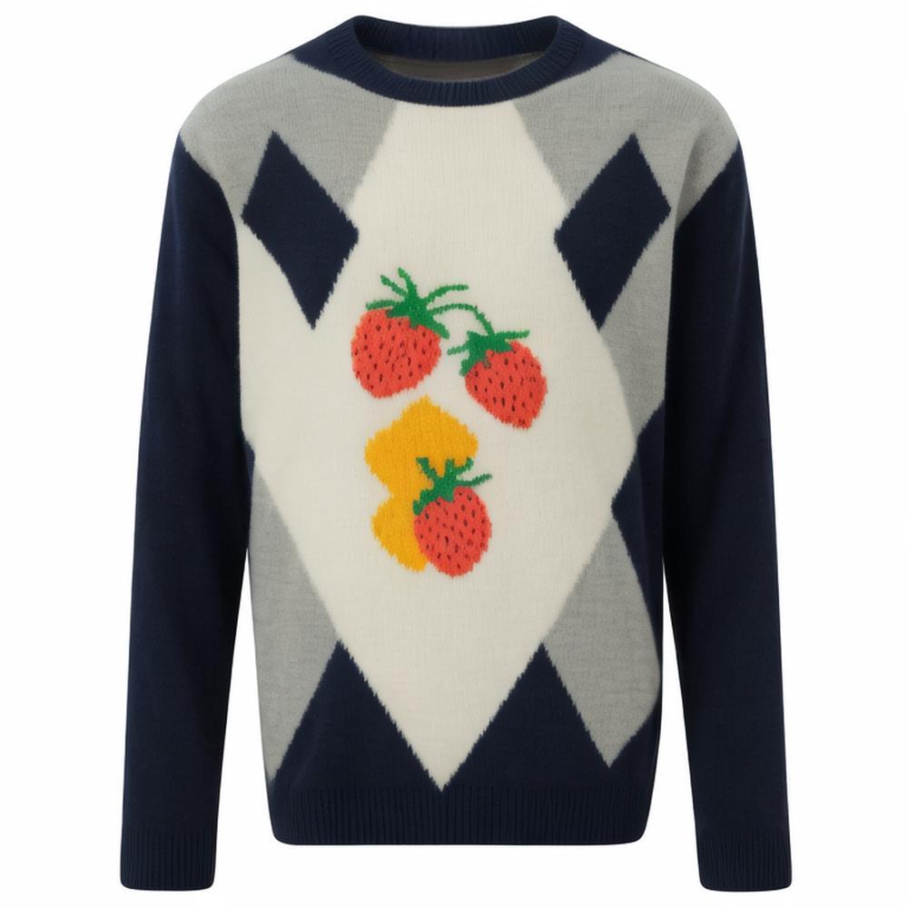 Hot sale letter back Jacquard Long Sleeve Knitt Sweater men Pullover Sweater unisex sweater