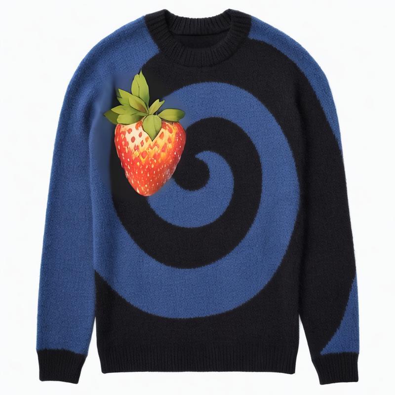 Sweater Long sleeve Jacquard Knitwear winter pullover cotton crew neck mens knit sweater