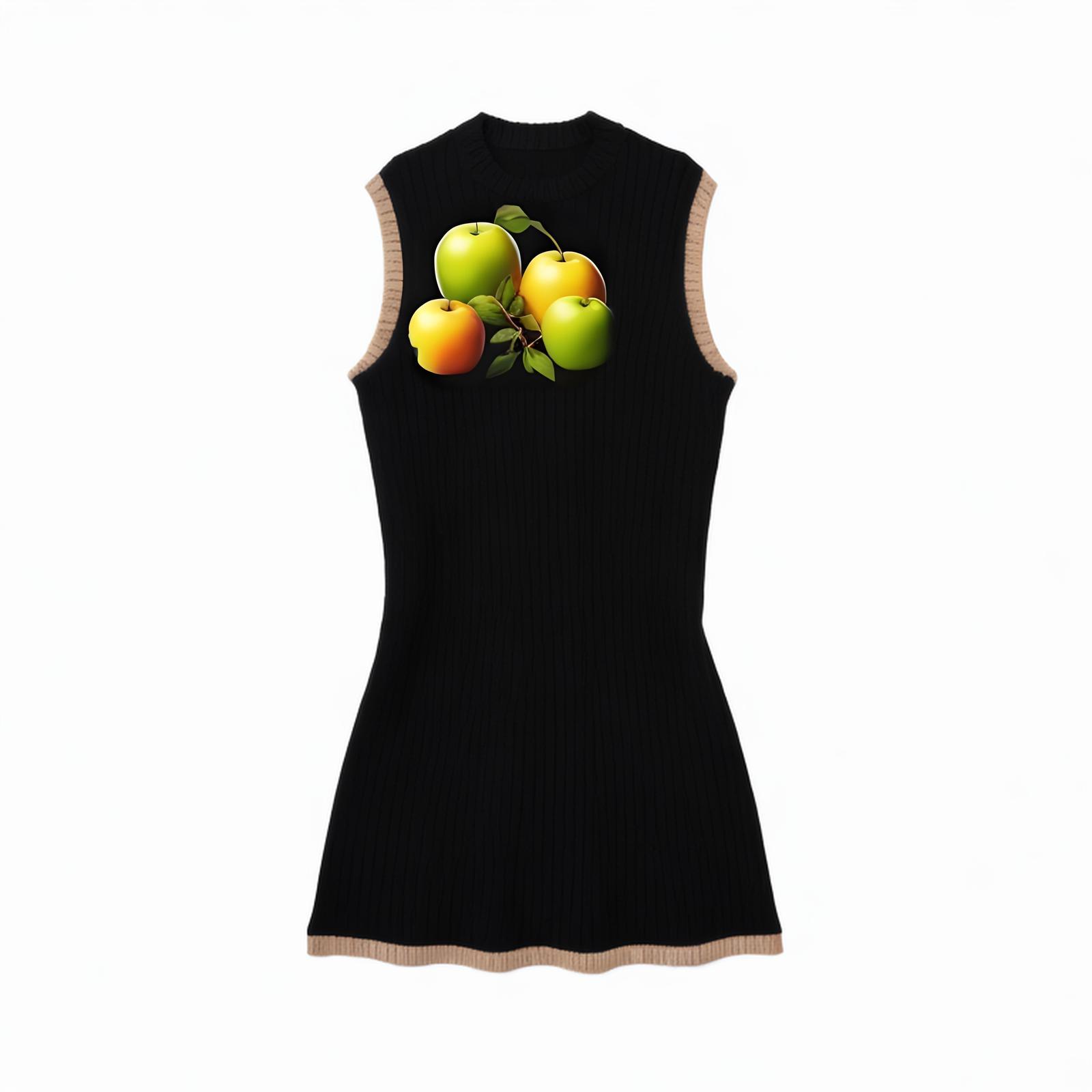 Women 2024 summer New Chic Fashion Phase patchwork knitt vest mini Dress Vintage Sleeveless Female Dresses robe Mujer