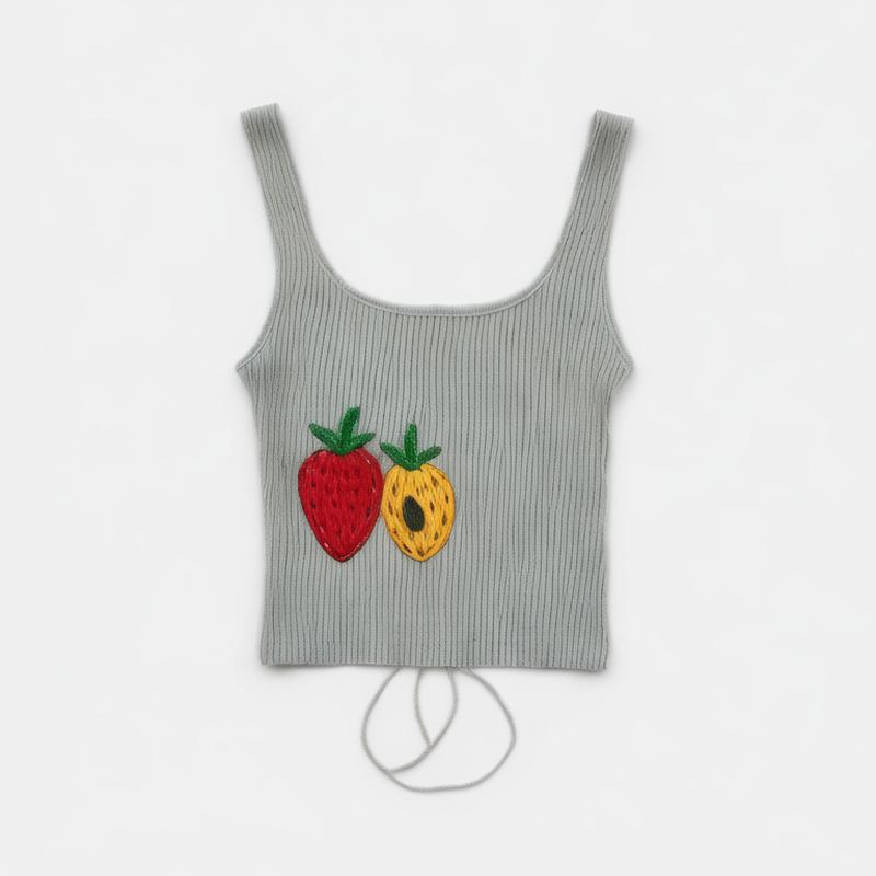 women's clothing 2024 early autumn new hot girl style strap design strip camisole short top 2180038