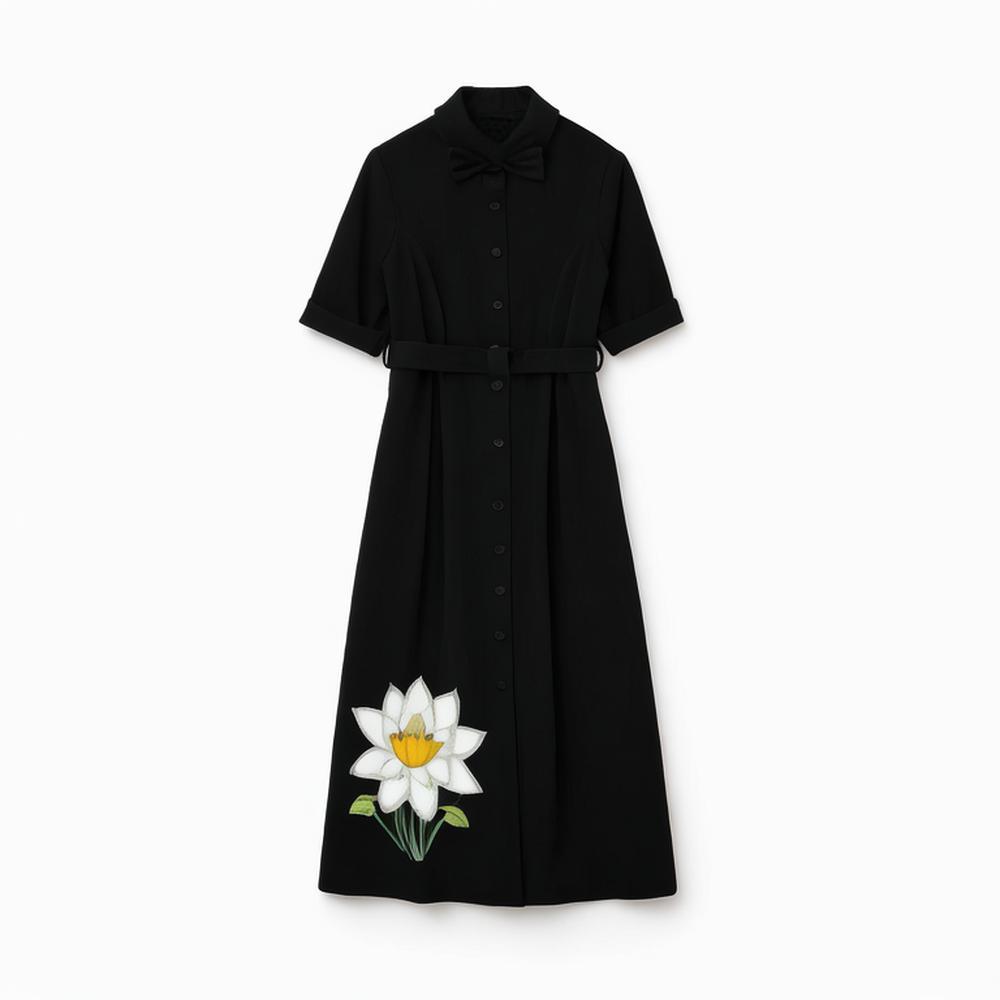 Women 2024 summer New Chic Fashion Shirt series Dress Vintage Short Sleeve Female Dresses robe Mujer