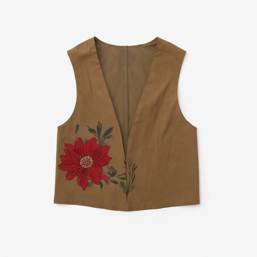 Women 2024 summer New Fashion Bead linen Vest Coat Vintage Sleeveless Female Waistcoat Chic Tops