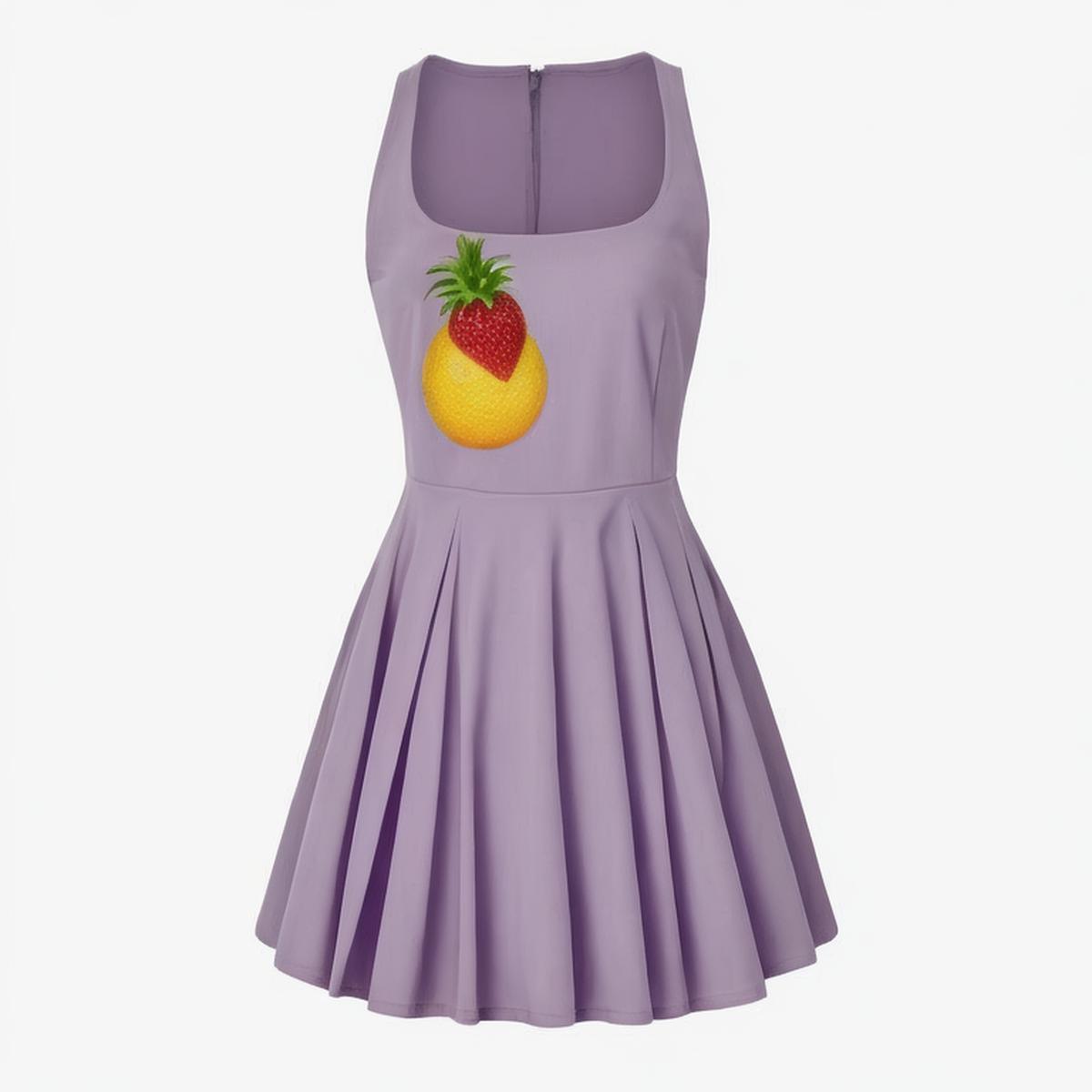 Women's 2024 Summer New Fashion Casual French Solid Color Sleeveless Pleat Skirt Square Neck Dress