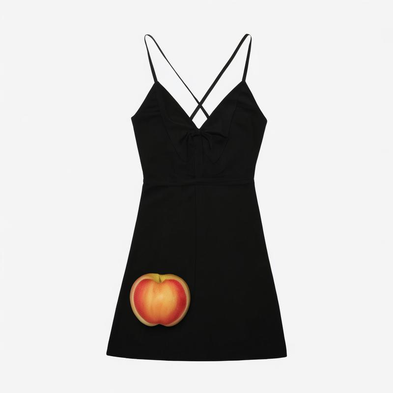 Women's 2024 Early Autumn New Casual Fashion Vertical Mini Suspender Dress