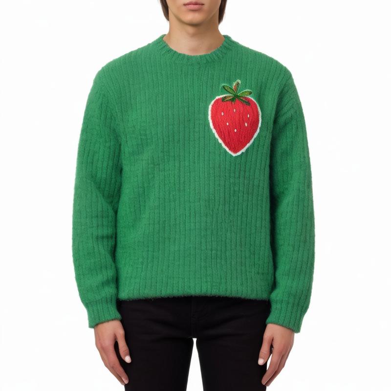 men Embossing sweater pullover knitwear Long Sleeve knit jumper cotton winter men knitt sweater