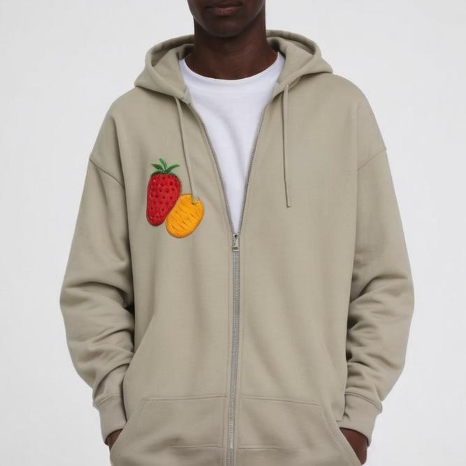 zip up hoodies men's cotton oversize drop shoulder hoodies streetwearDouble Zipper functional hoodie for men