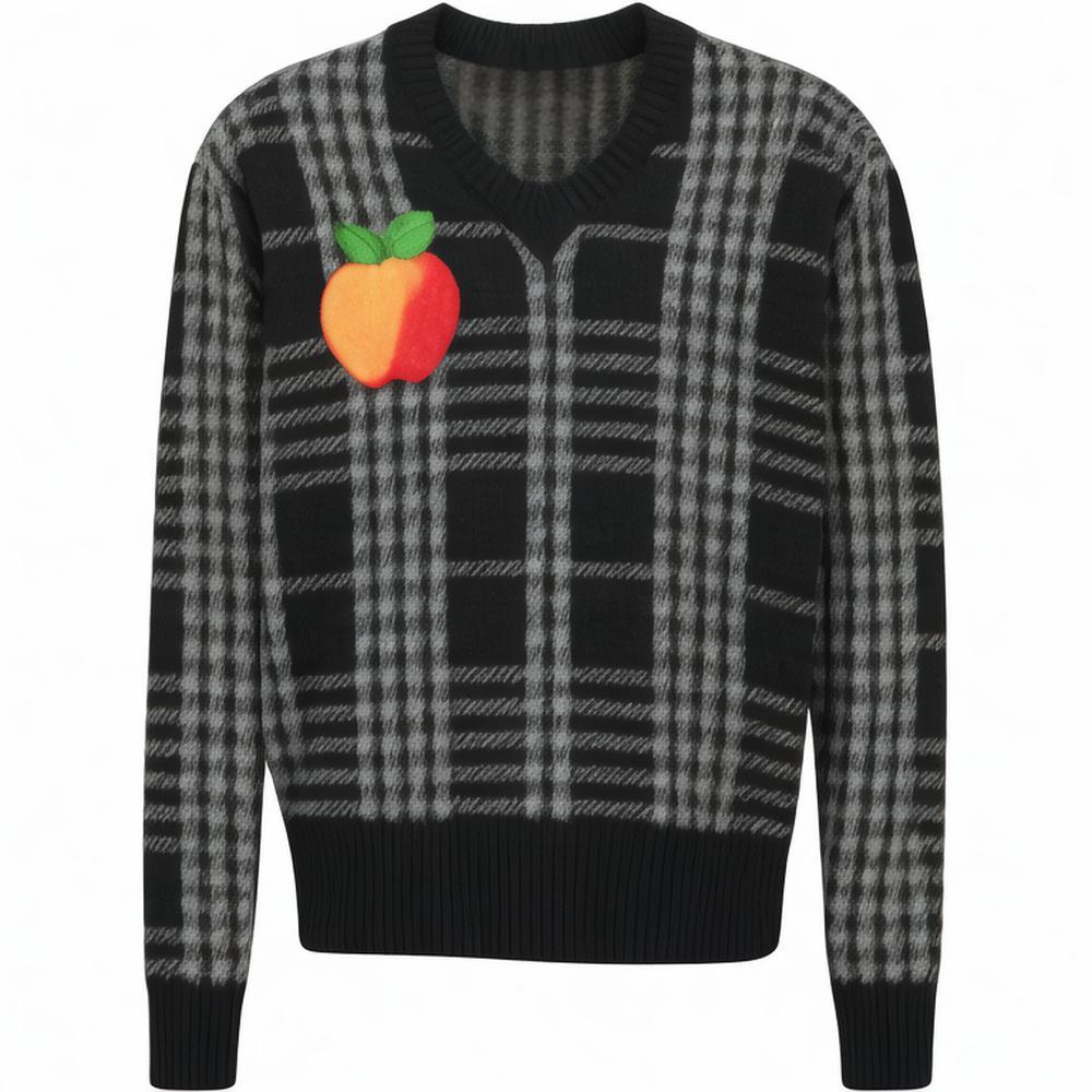 Long Sleeve Knitt pullover basic knitwear V neck Warm contton  sweater men