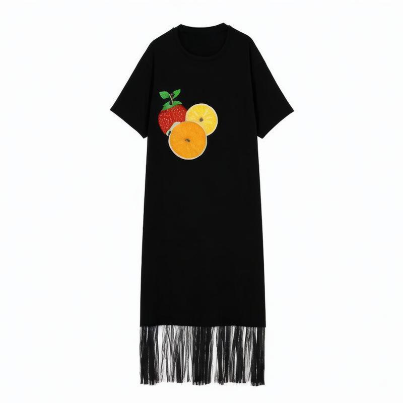 women's clothing 2024 early autumn new black French V-neck street fashion tassels holiday style dress