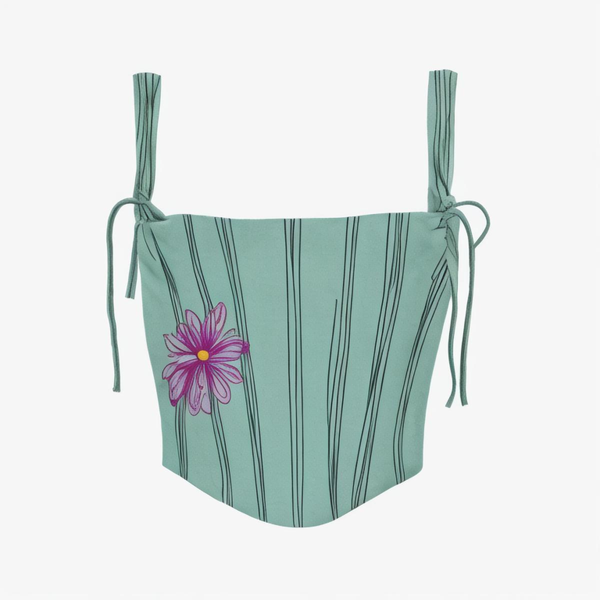 Women's 2024 Summer New Fashion French Pure Desire Feng Shui Blue Cotton Three-dimensional Keel Lace Top