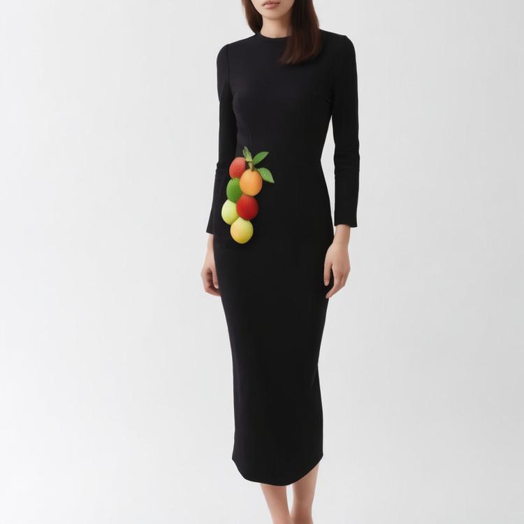 contrasting pleat set for women's 2024 autumn new high-end long sleev slim fit top+temperament irregular skirt