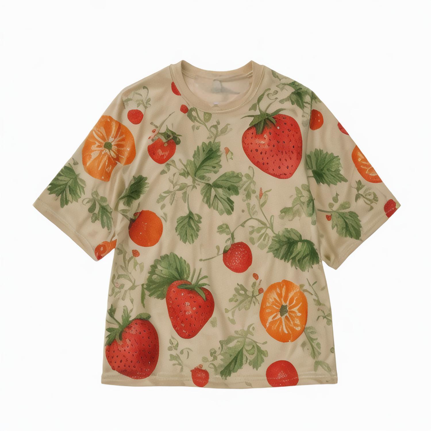 Women 2024 summer New Fashion printing Blouses Vintage Short Sleeve Female Shirts Blusas Chic Tops