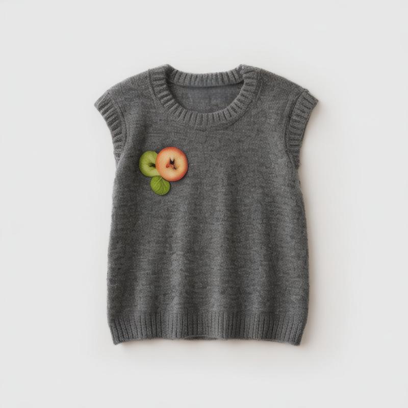 women's clothing 2024 early autumn vest waistcoat single-breasted fashionable round neck knitted vest top