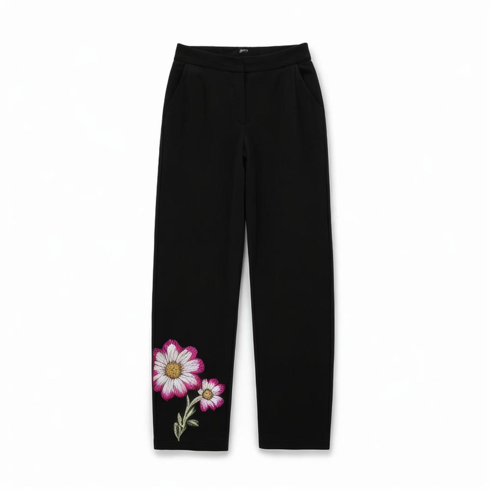 Women 2024 summer New Fashion Linen wide-legg Pants Vintage High Waist Zipper Fly Female Trousers Mujer