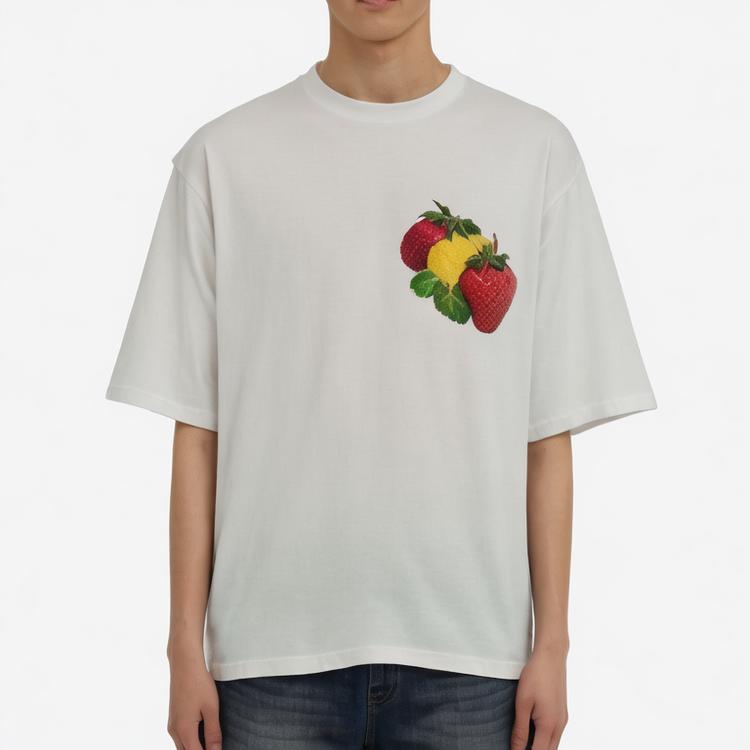 luxury tshirts men's cotton streetwear overs rib crewneck drop shoulder heavyweight 300gsm blank t shirt for men