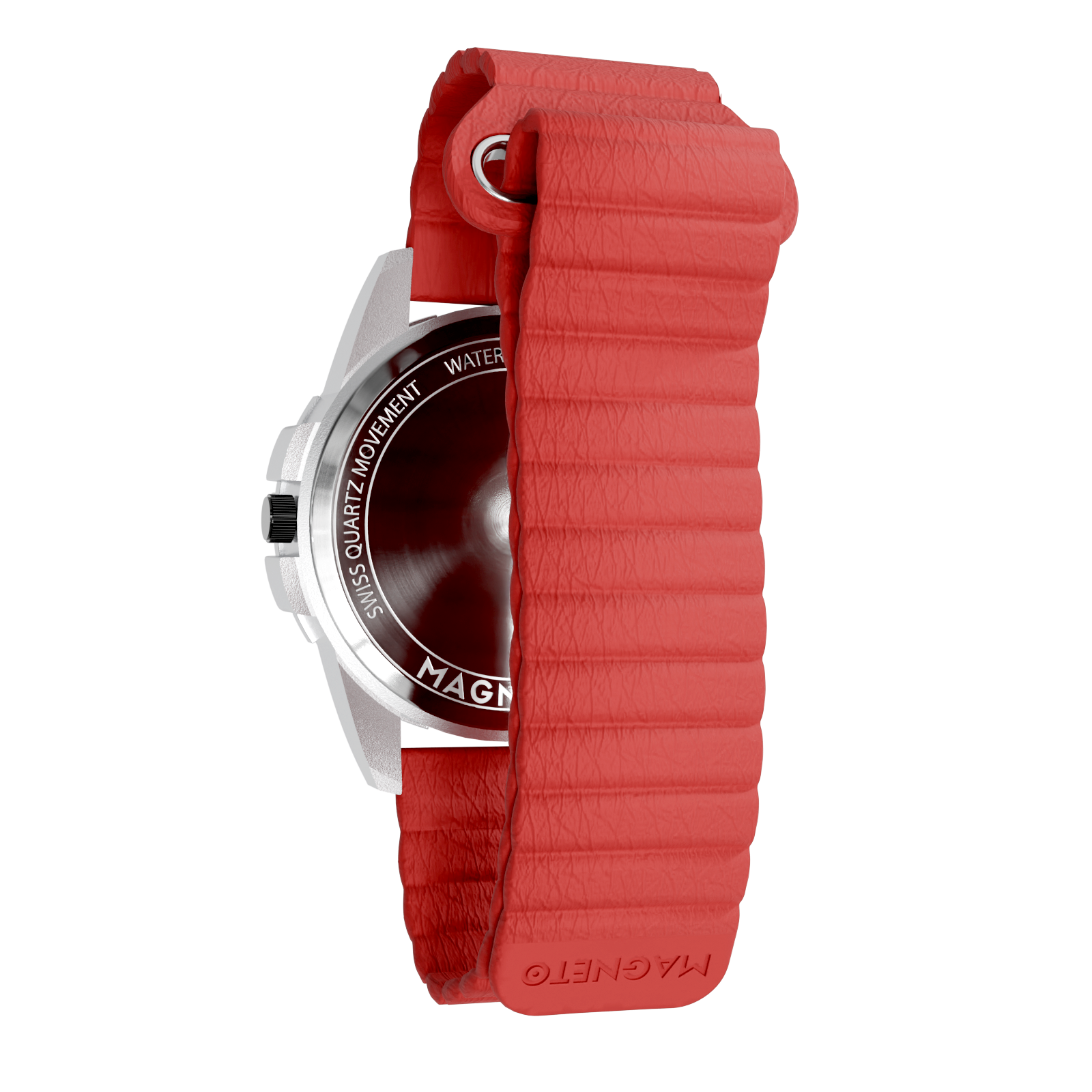 Uranus Red synthetic leather magnetic red