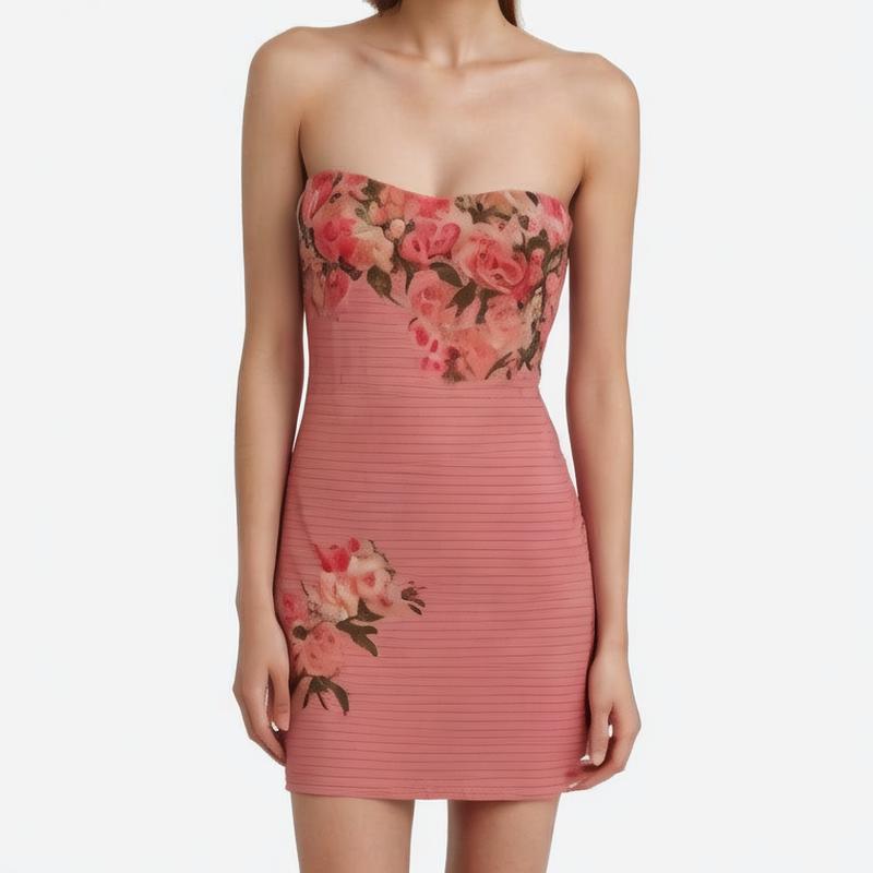 New style women's skinny strap pleat hip sheath mini dress