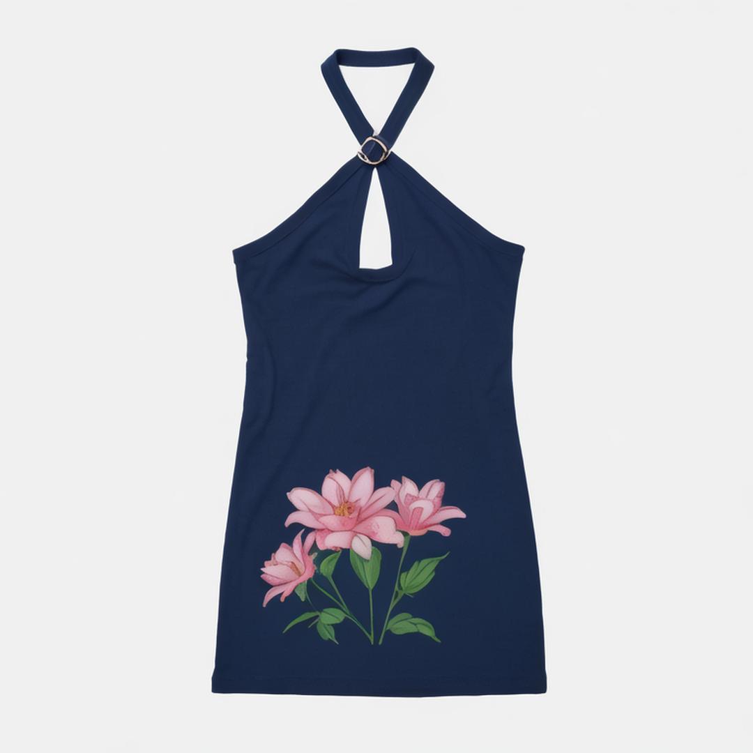 Women 2024 summer New Chic Fashion The collar is too short Dress Vintage Sleeveless Female Dresses robe Mujer