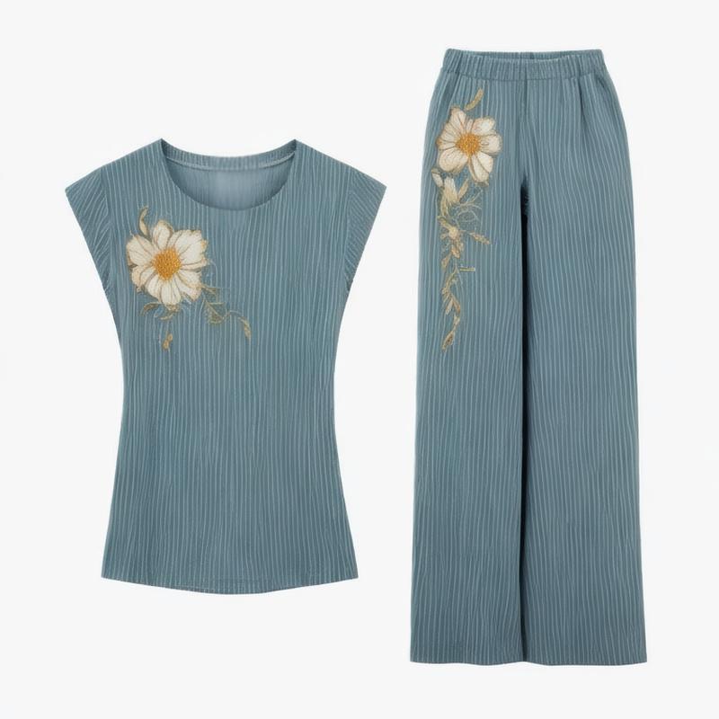 Korean popular pleat suit 24 new summer colorful plaid texture vest fashionable and versatile straight comfortable trousers