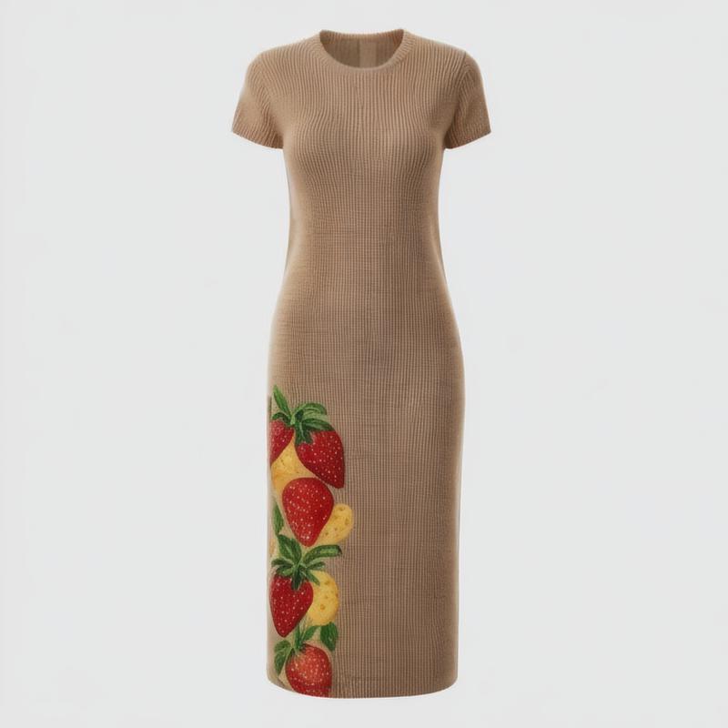 hot-selling pleat dress is elegant light comfortable solid color slim casual and versatile commuting temperament long skirt