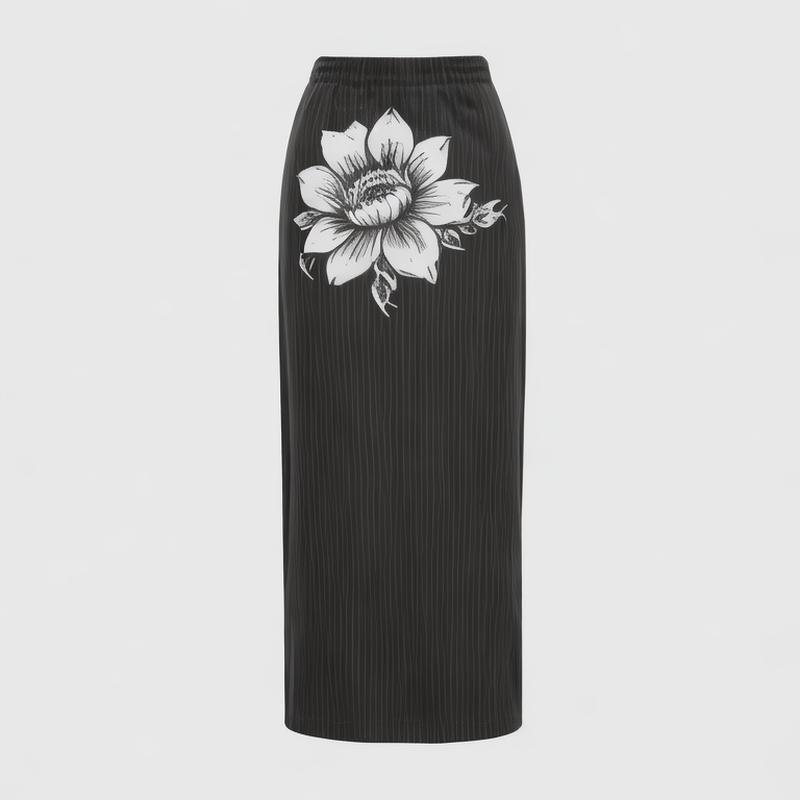 Skirt Pleat Clothes 24 Summer Slim Fit High Waist Skirt Slit Elegant Hip Covering Skirt