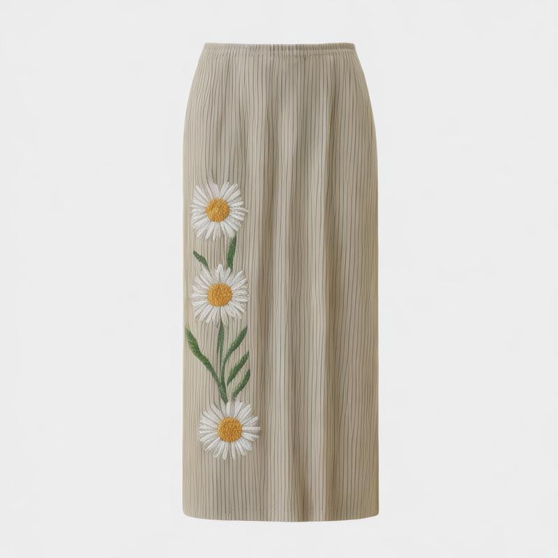 2024 summer new pleat skirt high waist fashionable slit mid-length straight versatile one-step skirt