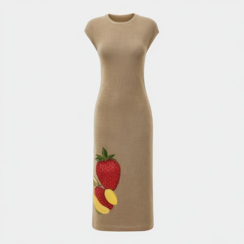 24 new summer style slim V-neck French dress high-end short-sleev waist elegant and elegant commuter long dress