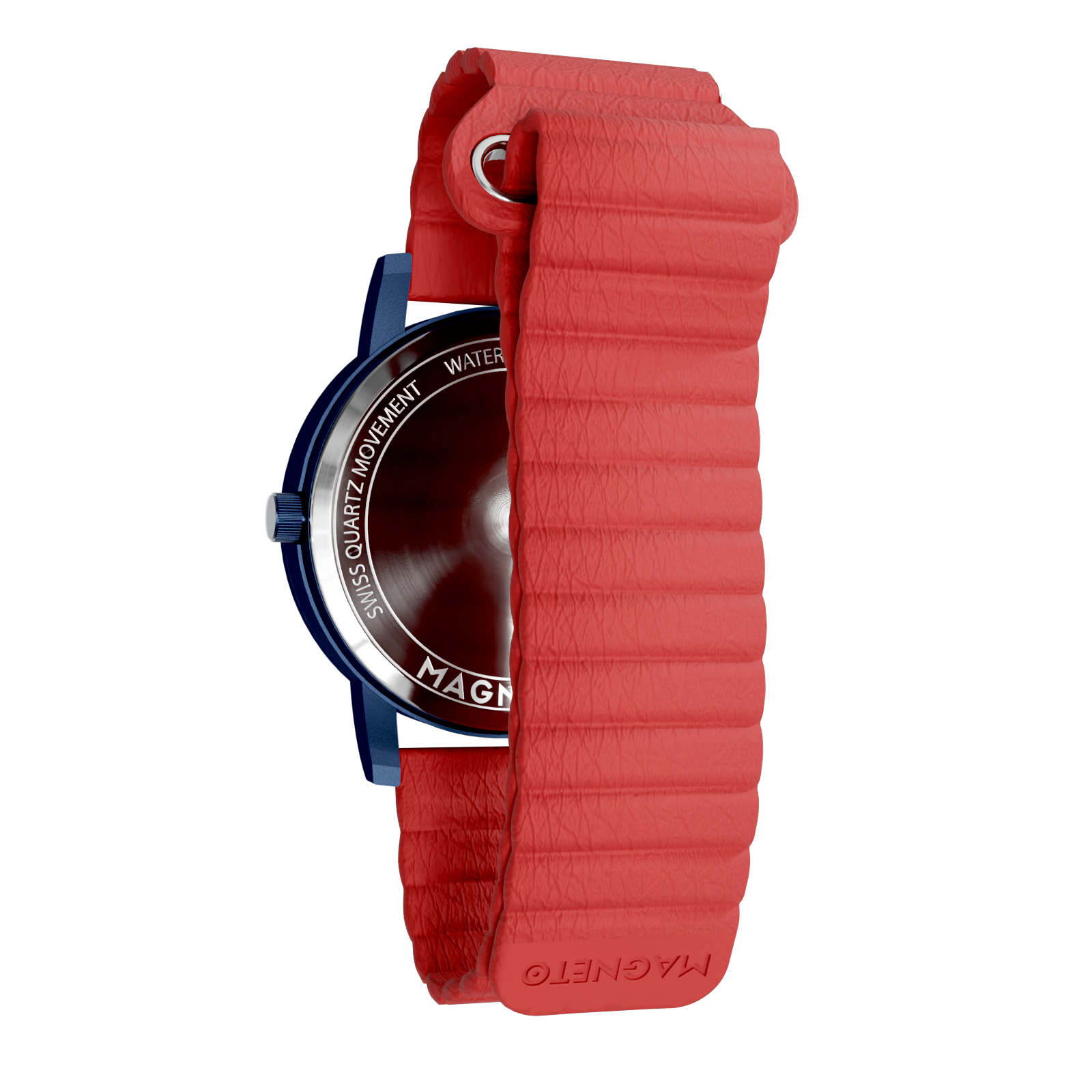 Jupiter Blue synthetic leather magnetic red