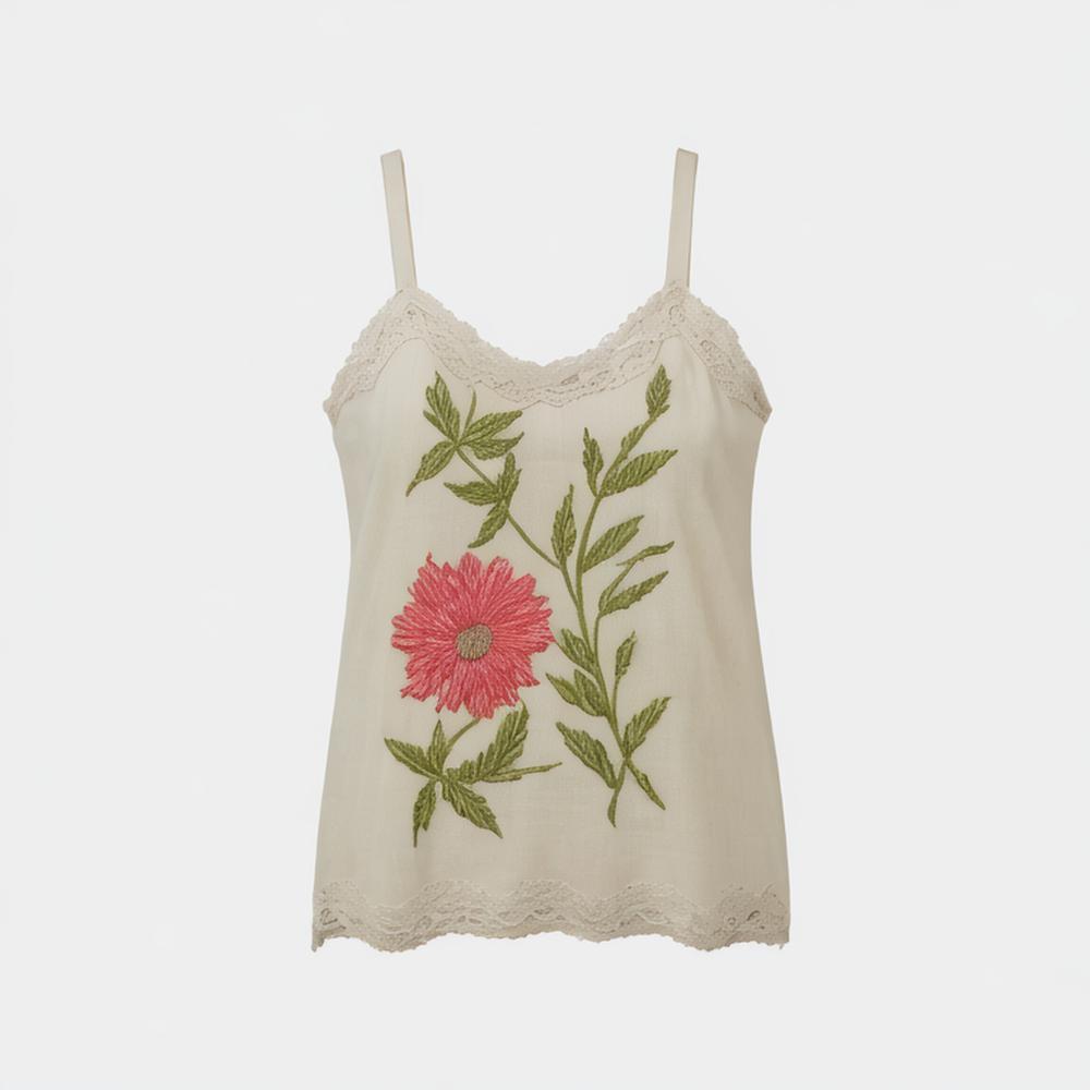 Women 2024 summer New Fashion shoulder strap with ruffles Tank Tops Vintage Sleeveless Female   Chic Tops