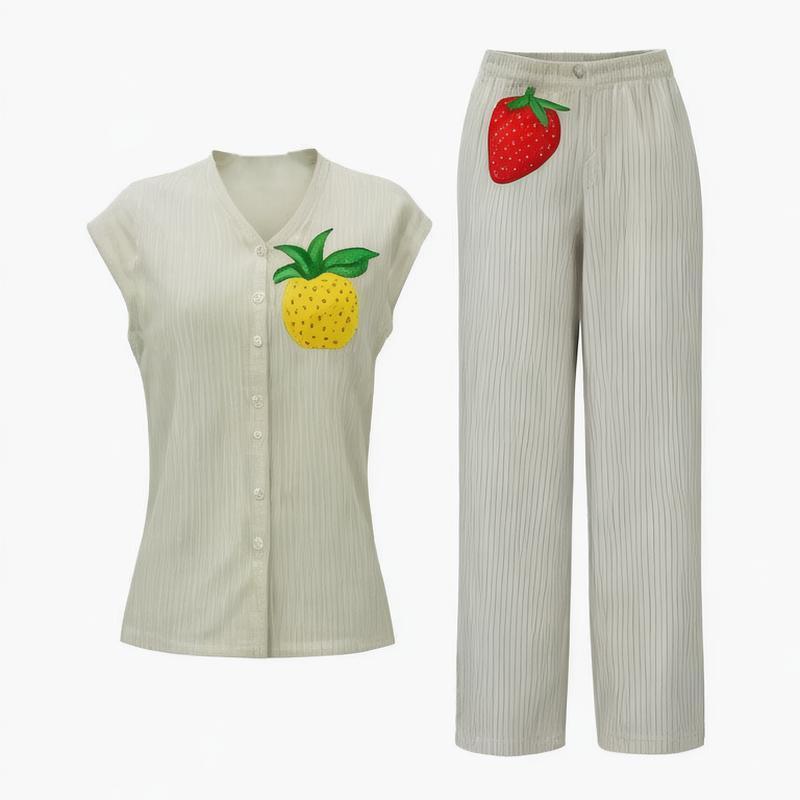 Fashion Casual Suit Pleats Summer Solid Color Thin Sleeveless Tops Straight Leg Wide Leg Trousers for Women