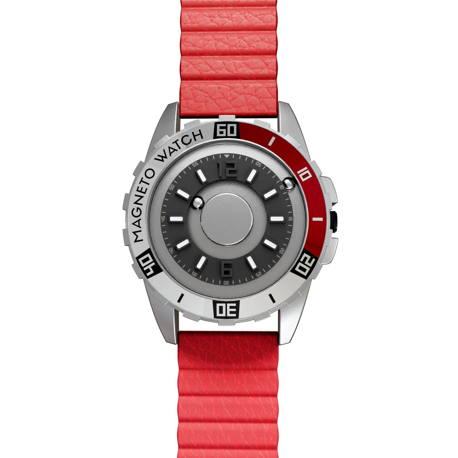 Uranus Red synthetic leather magnetic red