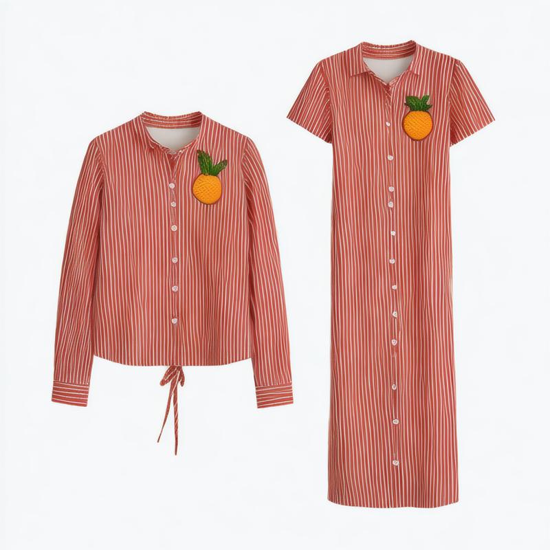 24 new summer short-sleev dress two-piece set simple slim straight skirt versatile lace-up short coat