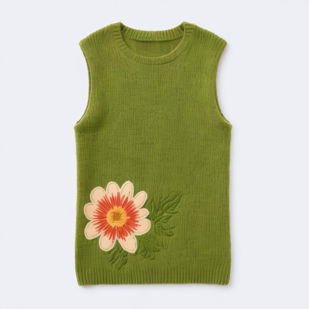 Women 2024 summer New Chic Fashion Flat back button stitch knitt Tank Tops Vintage sleeveless Female   Chic Tops