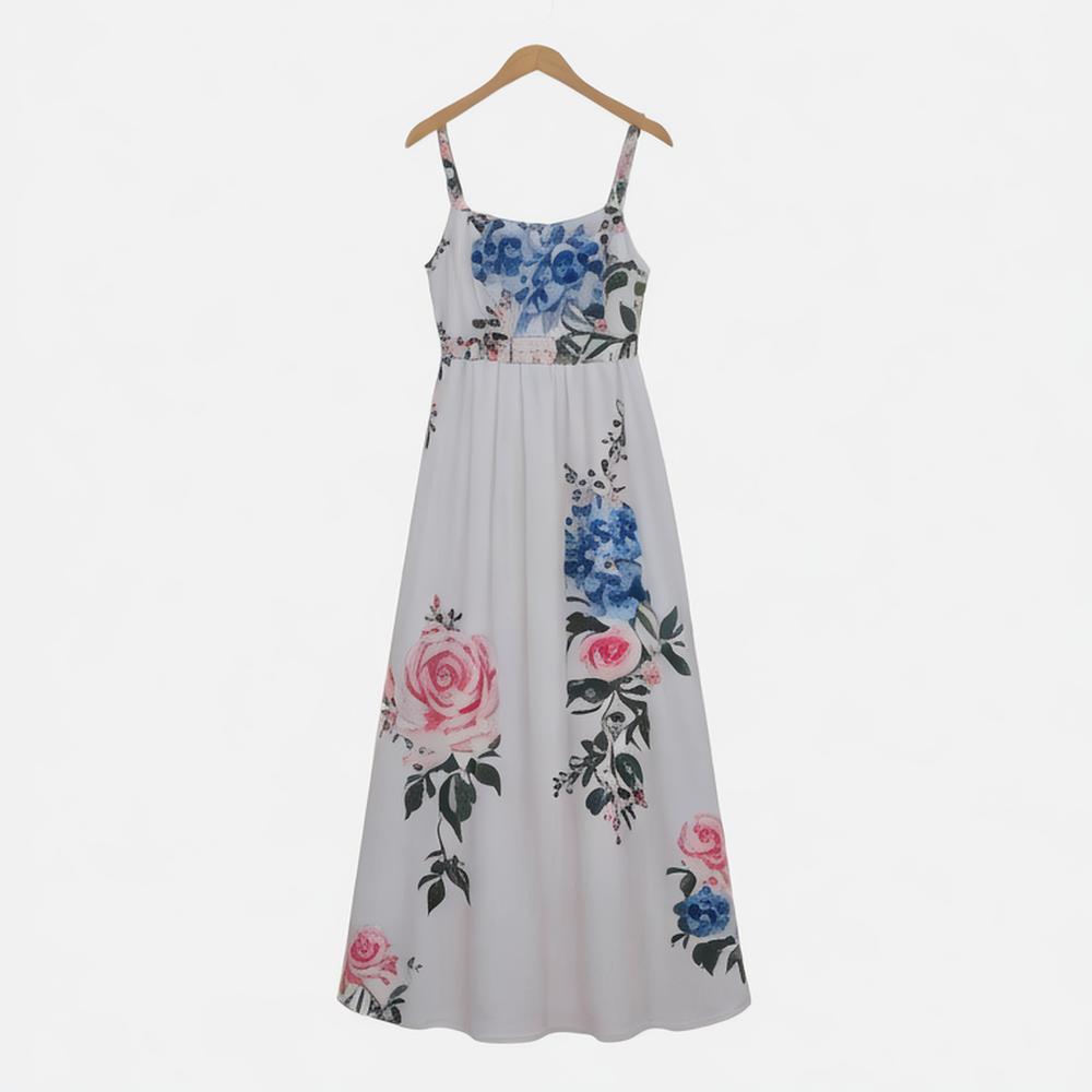 Women 2024 summer New Chic Fashion Embroidery sling Dress Vintage Sleeveless Female Dresses robe Mujer