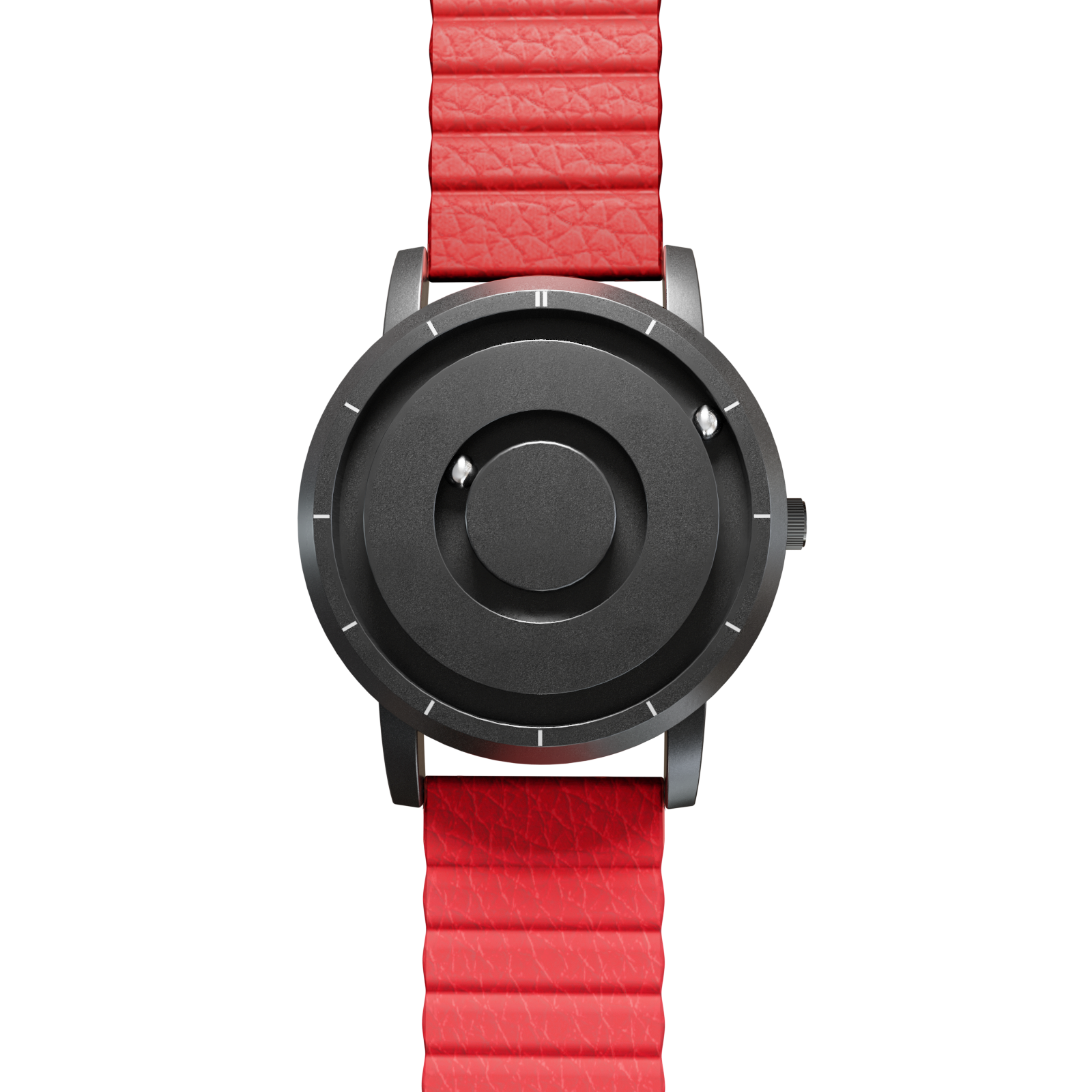 Jupiter Black— synthetic leather magnetic red