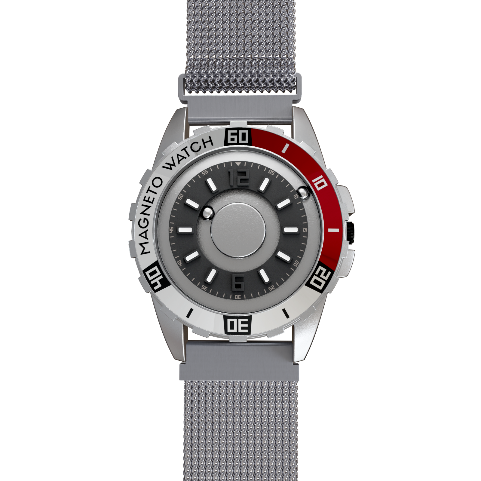 Uranus Red— mesh magnetic silver