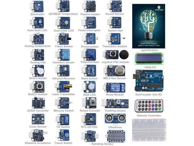 SunFounder Ultimate Uno R3 Sensor Kit V2.0 for Arduino Uno R3 Mega2560 ...