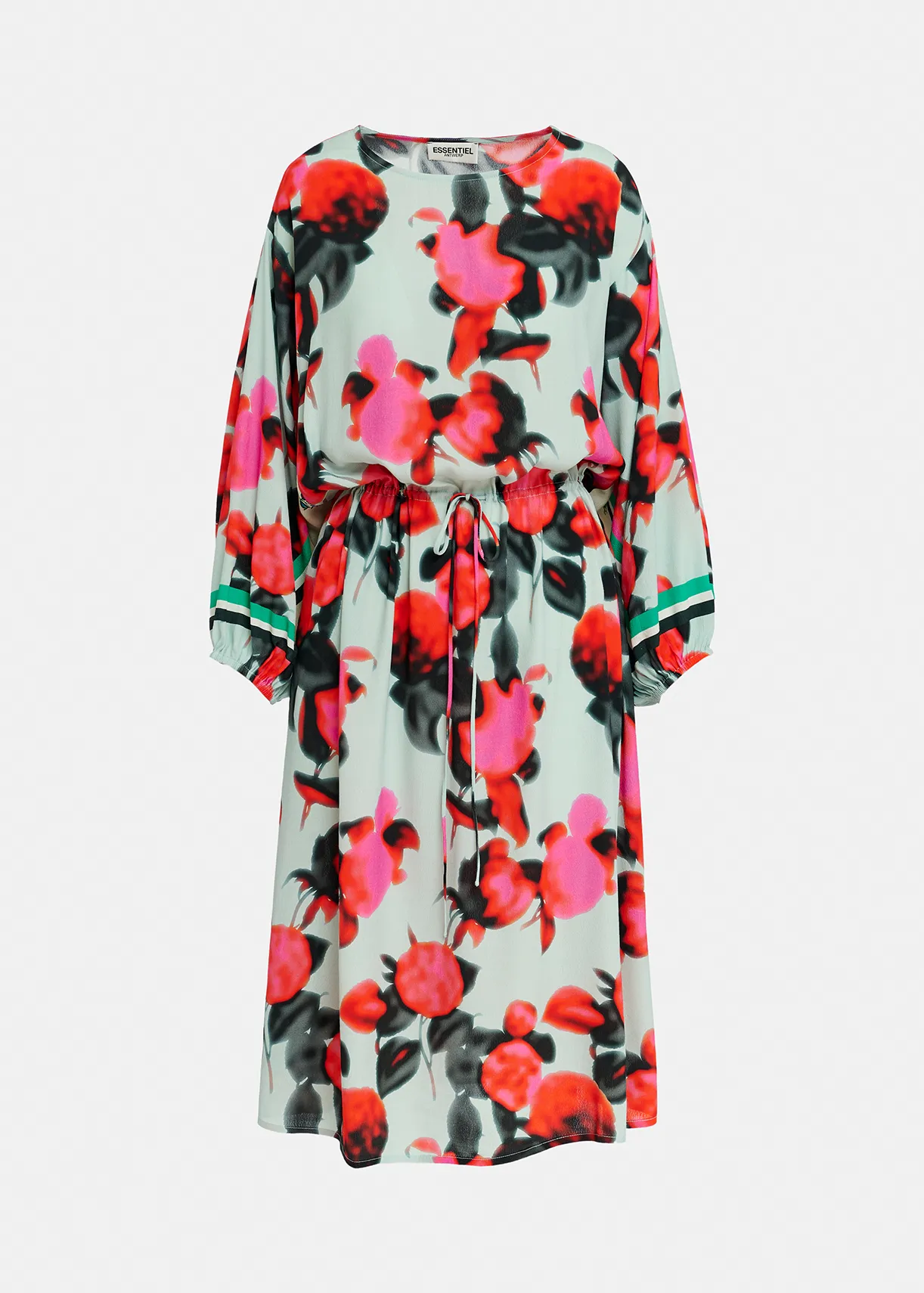 Light blue midi-length dress with floral print