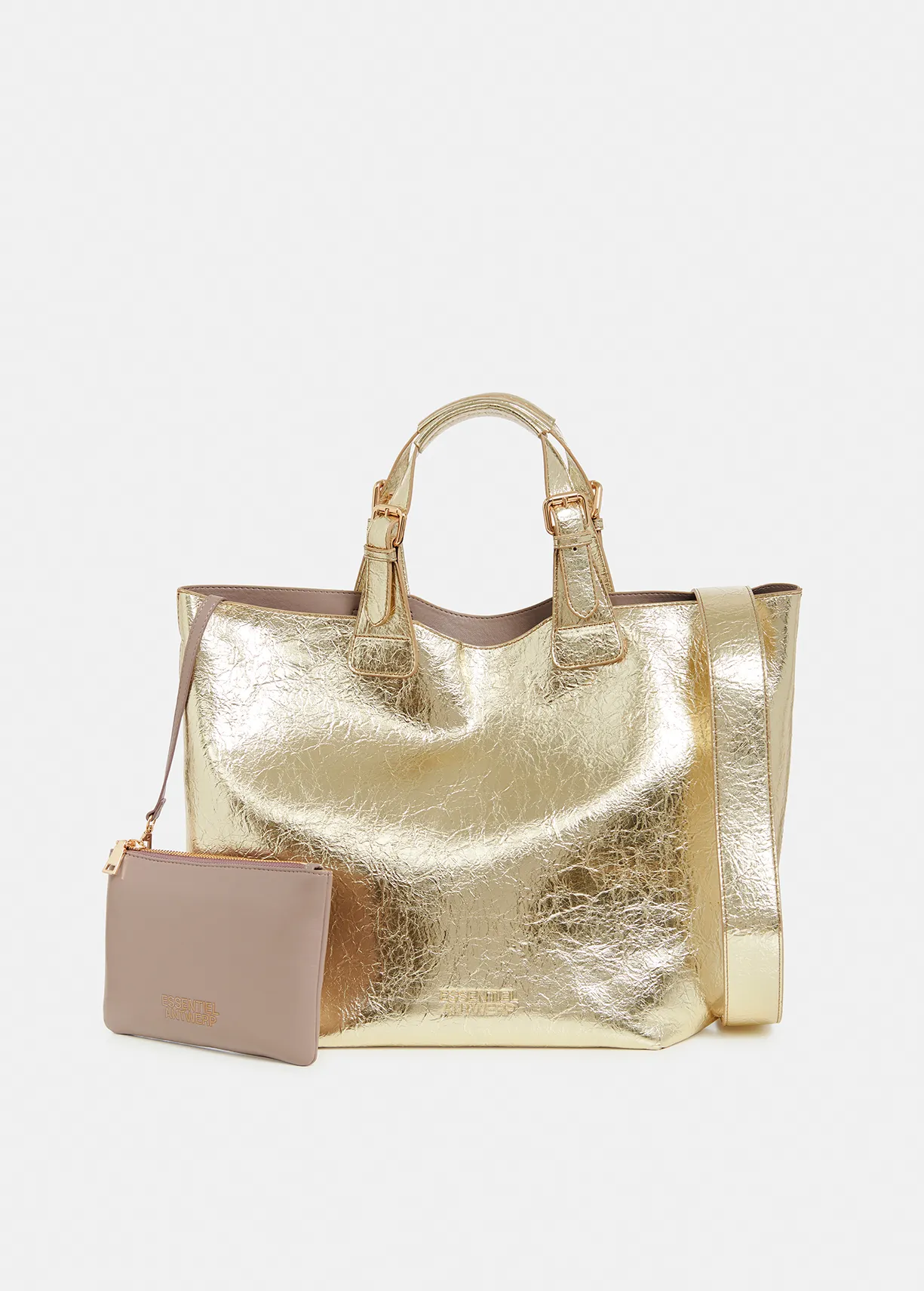 Gold metallic shopper bag