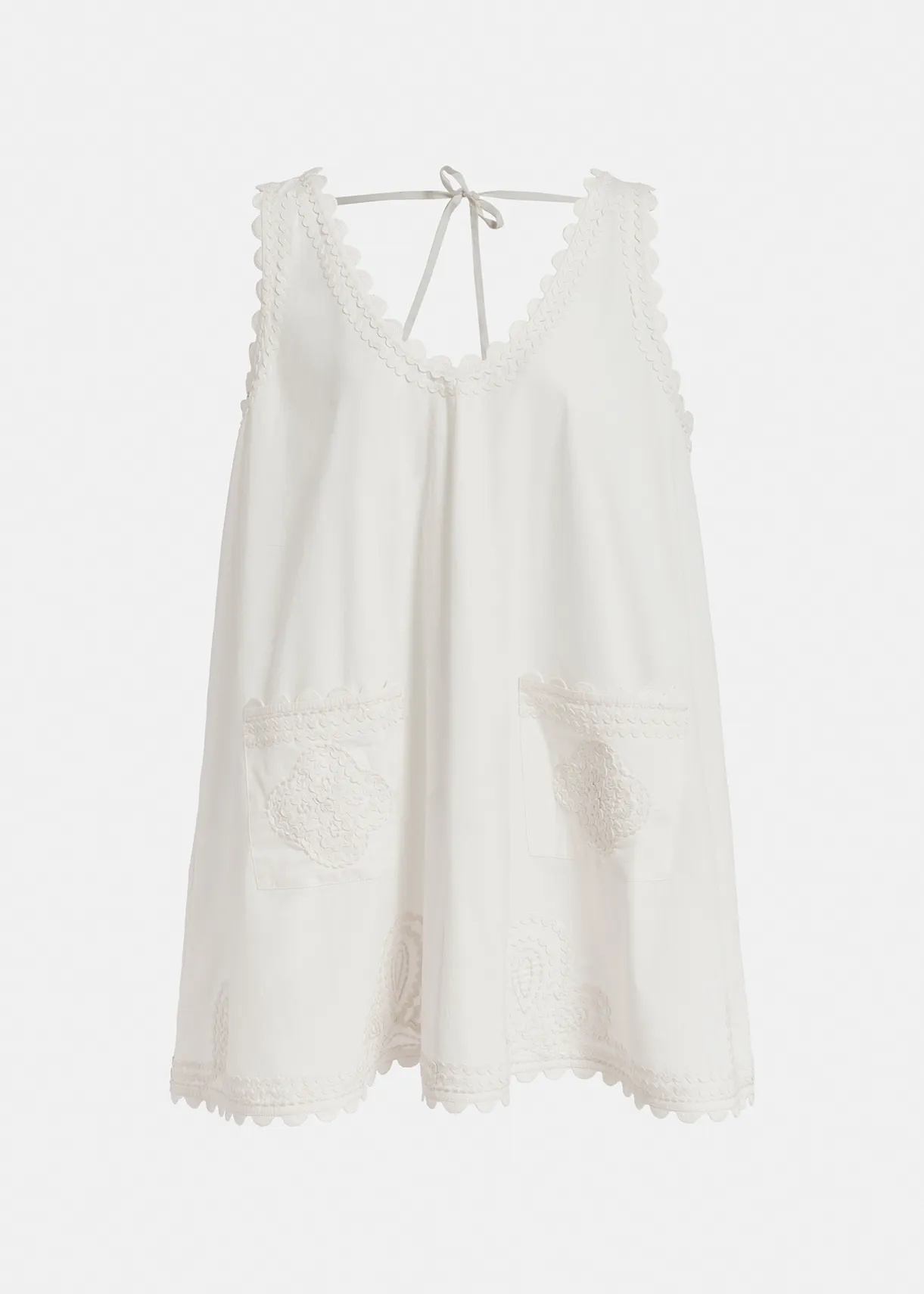 Off-white mini dress with embroideries