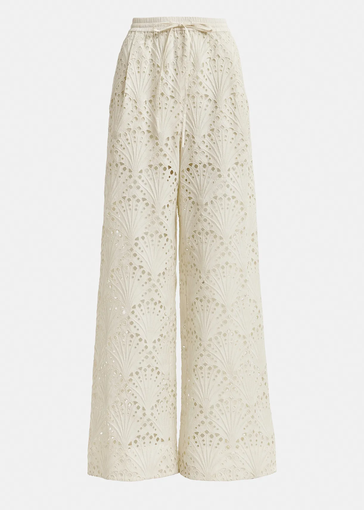 Off-white broderie anglaise cotton pants