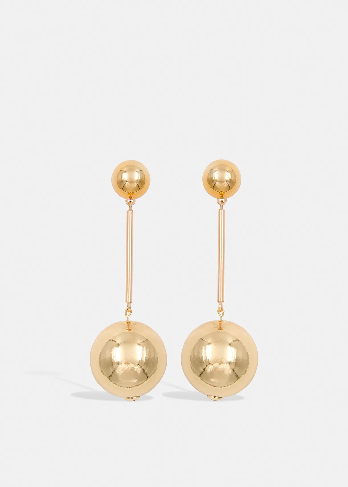 Gold-tone sphere earrings