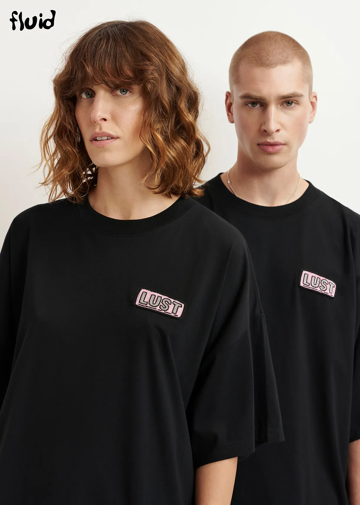 Black organic cotton T-shirt with embroidery