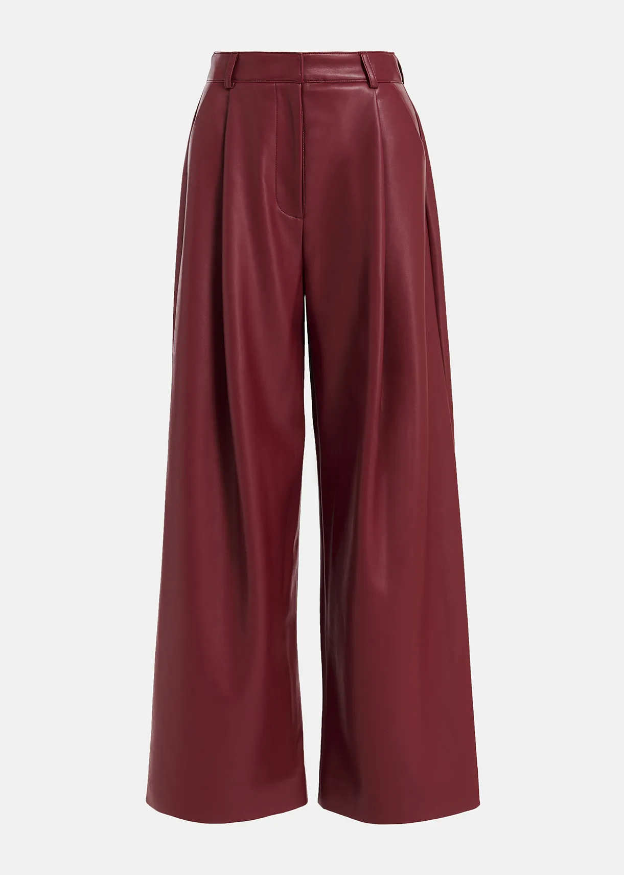 Burgundy faux leather pants