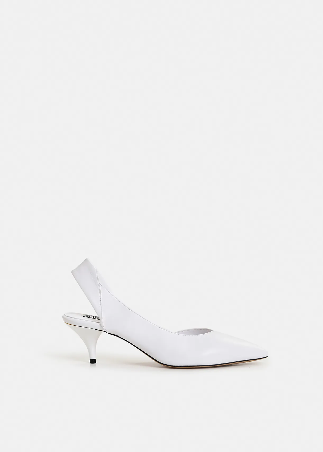 White leather slingback pumps