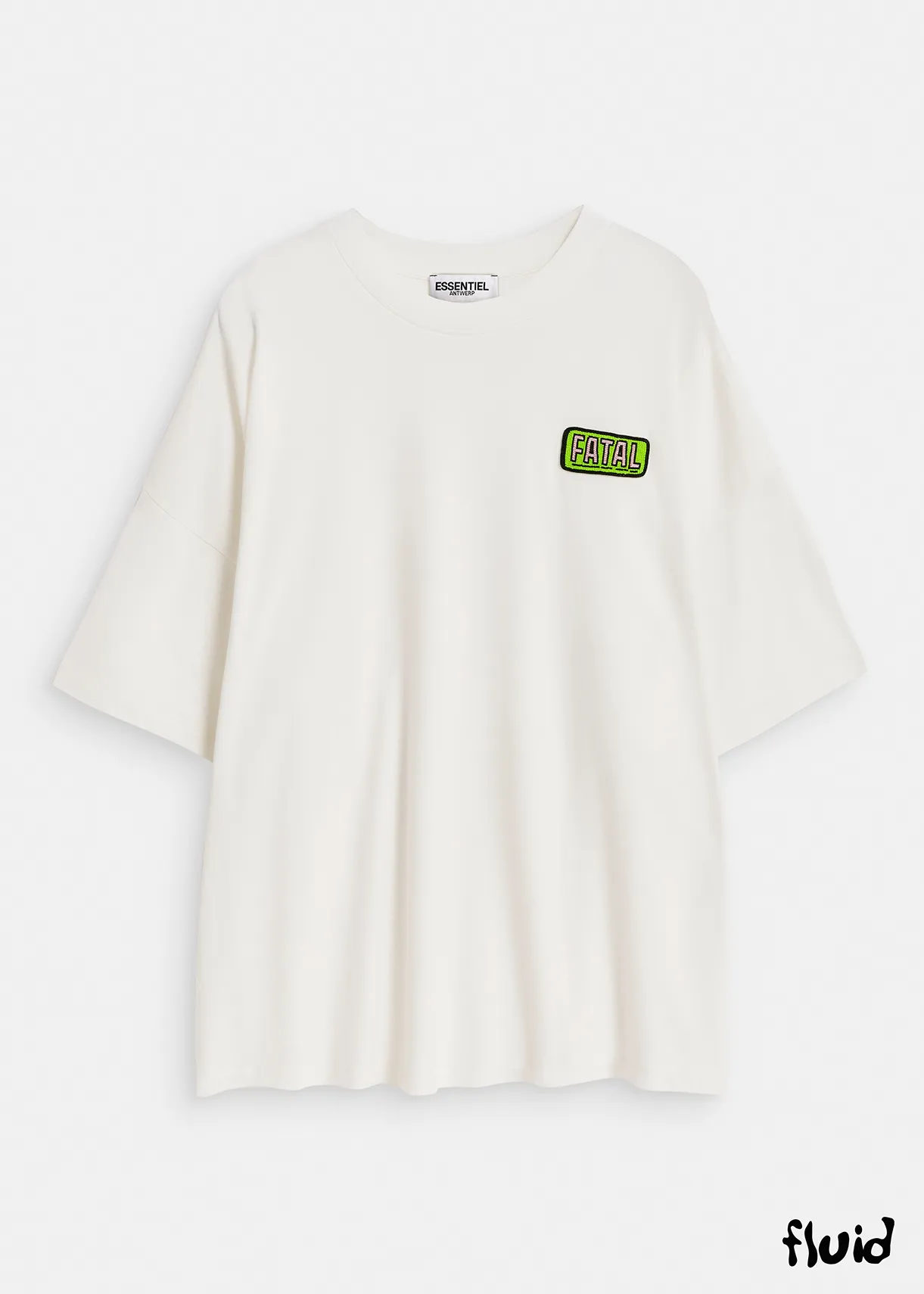 Off-white organic cotton T-shirt with embroidery