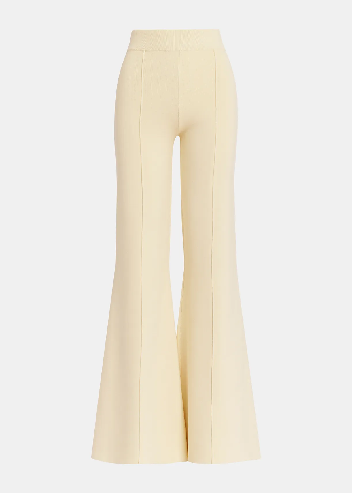 Ecru flared knitted pants