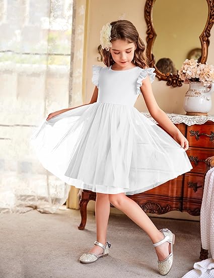 Zdluxco Arshiner Toddler Tutu Dress Little Girls Fluffy Summer Dresses Casual Party Tulle Sundress for Kids 2-6Y