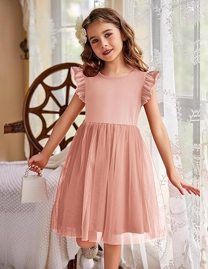 Zdluxco Arshiner Toddler Tutu Dress Little Girls Fluffy Summer Dresses Casual Party Tulle Sundress for Kids 2-6Y