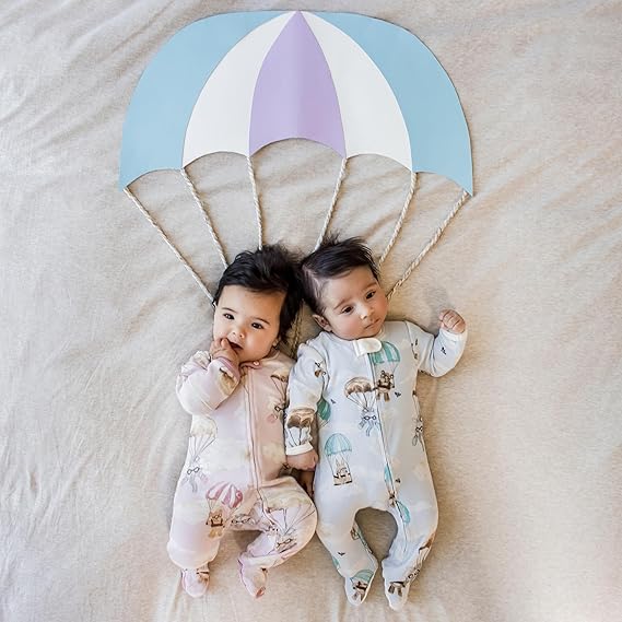 Zdluxco Burt's Bees Baby Girls Footed One-Piece Pajamas, Sleep and Play Loose Fit, 100% Organic Cotton, Sizes NB to 6-9 Months