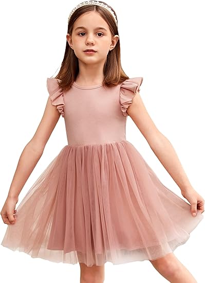 Zdluxco Arshiner Toddler Tutu Dress Little Girls Fluffy Summer Dresses Casual Party Tulle Sundress for Kids 2-6Y